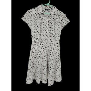 Wild Meadow Size Large Dress Black White Star Print Button Up Shirt